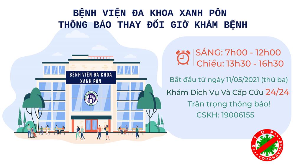 THÔNG BÁO THAY ĐỔI THỜI GIAN KHÁM BỆNH